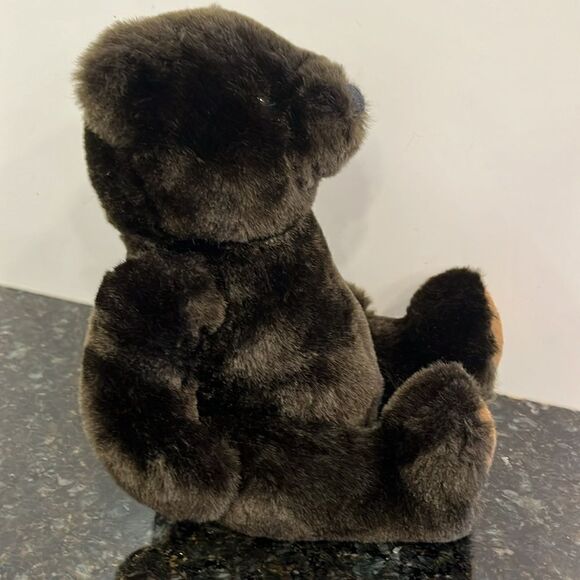 Velvets by Greek Dark Brown-Black Teddy Bear Plush Stuffed Toy 9” Sitting 62960 - Picture 5 of 6